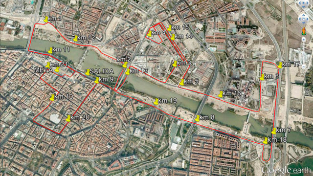 trazado de la media maratón de Zaragoza
